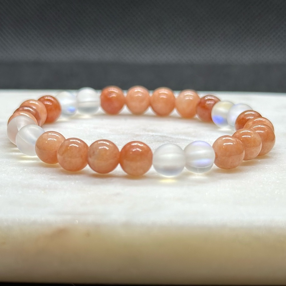 Sunstone Healing Crystal Bracelet - Handmade